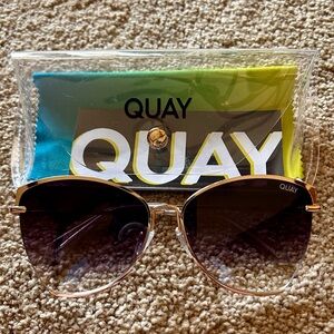 Quay Australia Gold Frame Sunglasses with Black Lenses